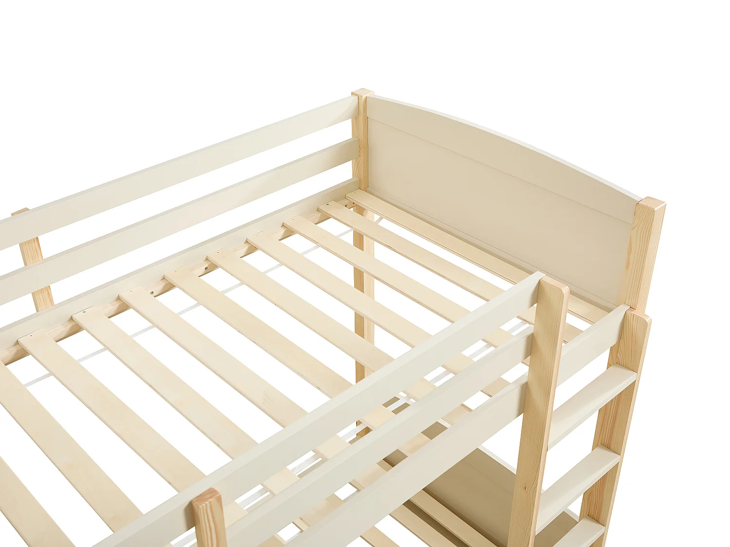 Lits superposés 2 x 90 x 200 cm - 2 tiroirs - Pin et MDF – Beige et naturel - LIMODARA