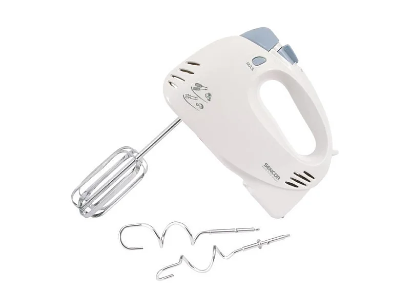 SENCOR SHM 5203-EUE3 Handmixer 400W weiß, 5 Geschwindigkeiten + Turbo Pulse, Rührbesen zum Schlagen und Kneten