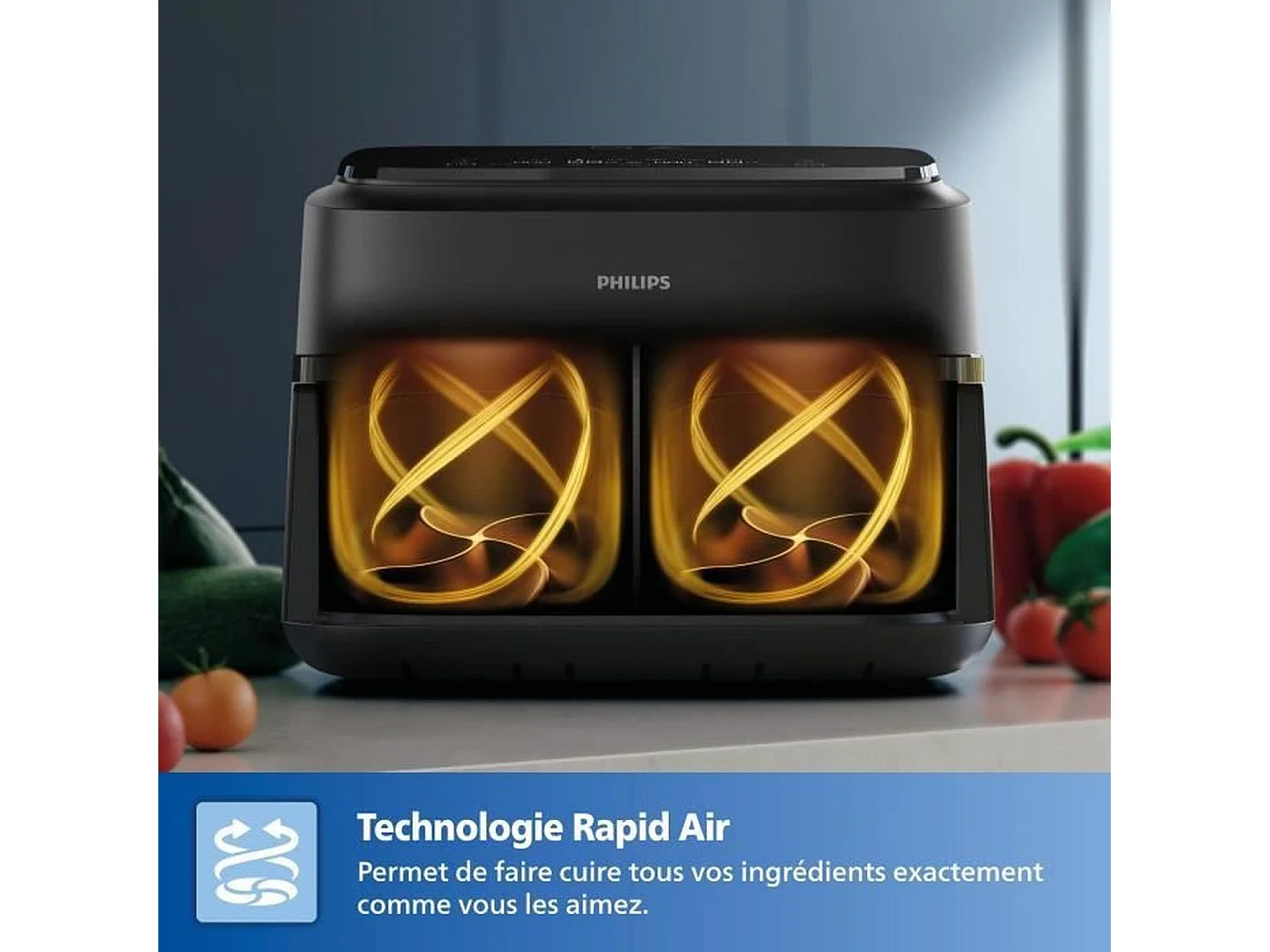 Philips Serie 1000 Friggitrice ad Aria Calda 7L 2450W