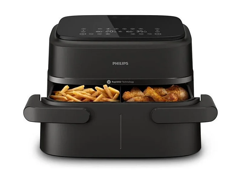 Friteuse sans huile PHILIPS - Airfryer XXL NA351/00 - Capacité 7,1L - Double cuve - 6 préréglages - 2450W