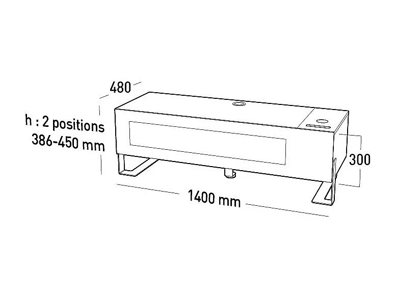 Erard Meuble tv pour écran 30 à 55 + trappe carbon - 037410