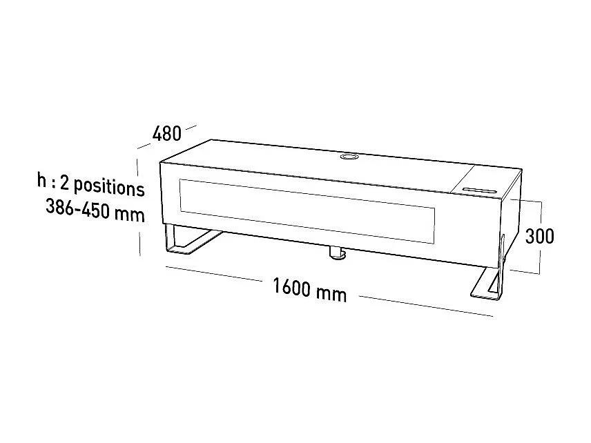 Erard Meuble tv pour écran 40 à 75 + trappe - 037610