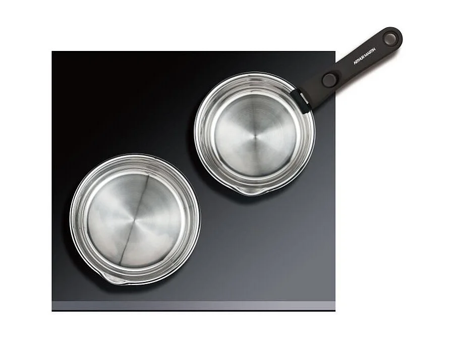 Set di 2 casseruole ARTHUR MARTIN AM720GT 16-20 cm con manico removibile, triplo strato rame-alluminio-acciaio inox, per tutti i piani cottura inclusa induzione