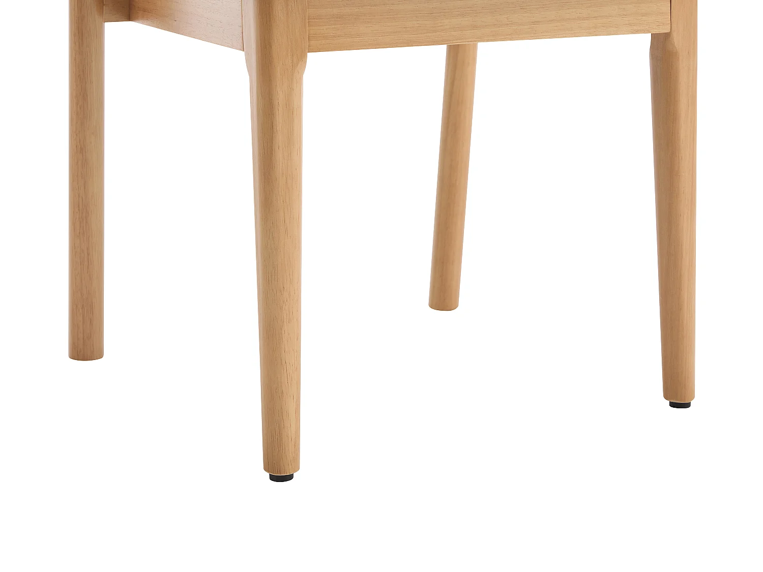 Lot de 2 chaises en tissu texturé et bois d'hévéa - Crème - SERYNA