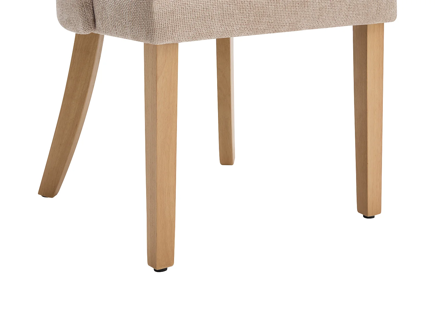 Lot de 2 chaises en tissu texturé et bois d'hévéa - Beige - FUNIRA