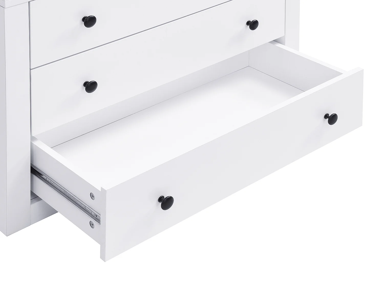 Bibliothèque avec 3 tiroirs et 4 niches en MDF - Blanc - MARALYN