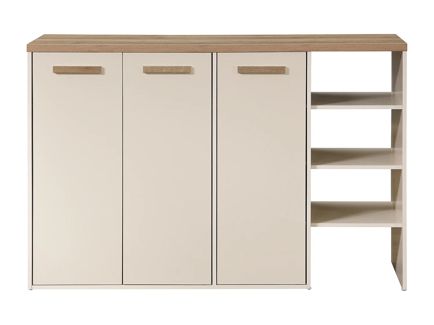Meuble à chaussures 3 portes et 3 niches - Beige et Naturel clair - SKAIDO