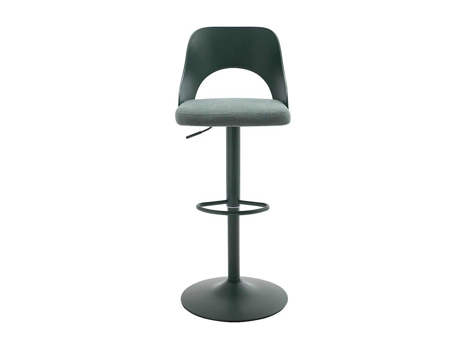 Lot de 2 tabourets de bar en polypropylène, tissu texturé et métal - Vert - LIRVONO