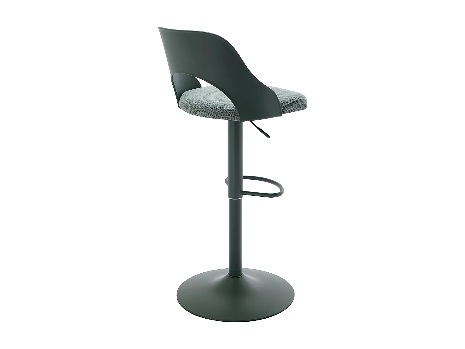 Lot de 2 tabourets de bar en polypropylène, tissu texturé et métal - Vert - LIRVONO