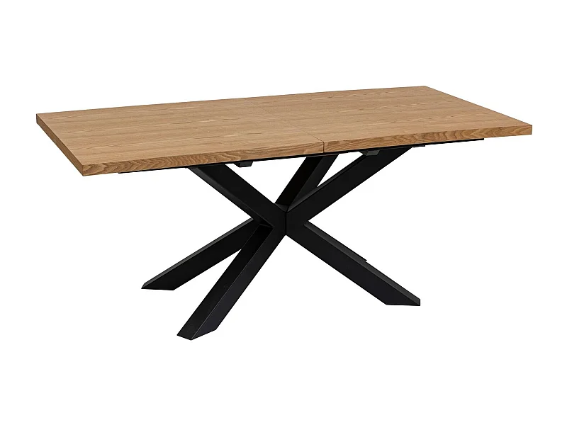 Table à manger extensible Olaf en bois et métal pour 6 à 8 personnes - Marron