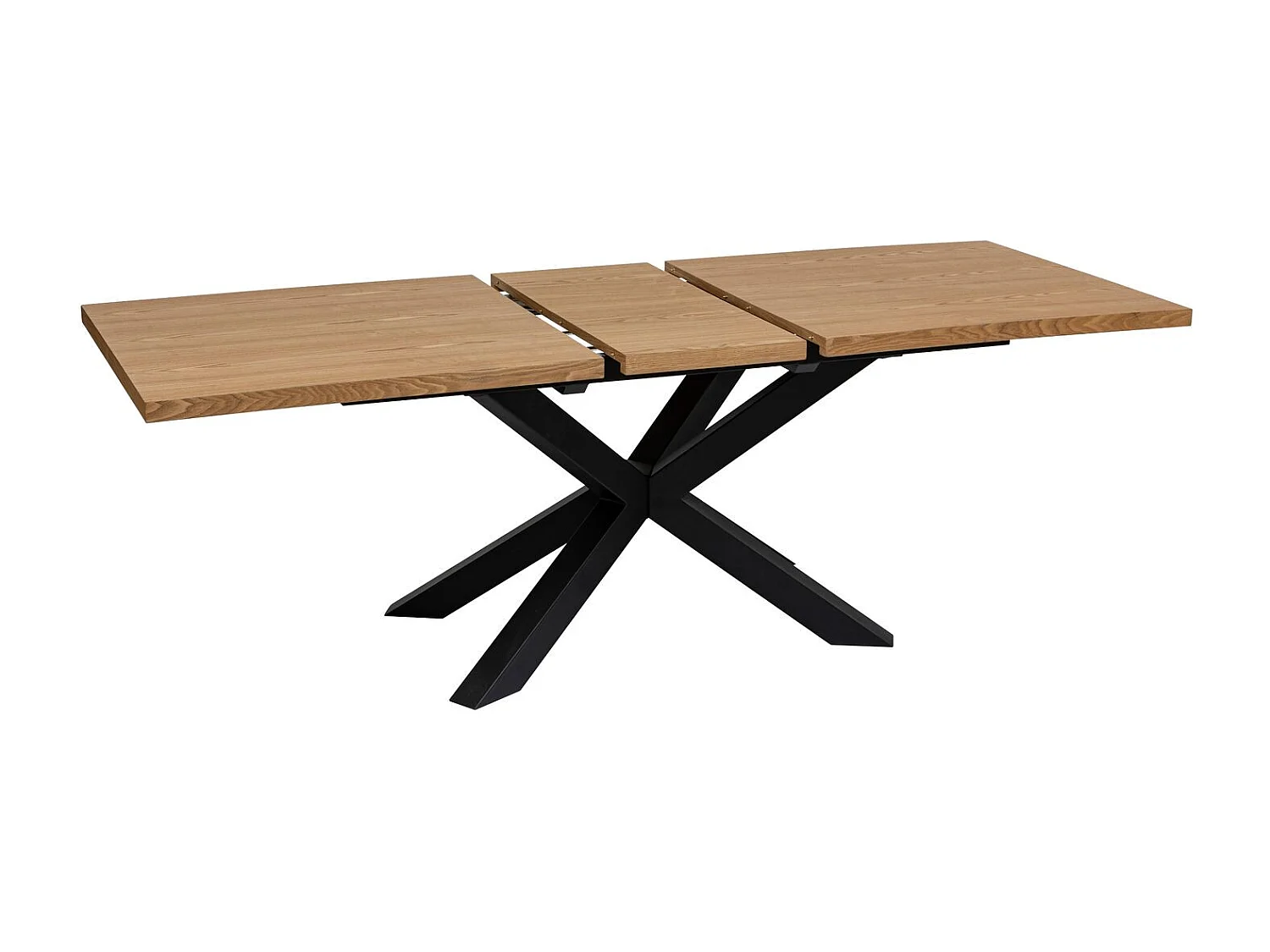 Table à manger extensible Olaf en bois et métal pour 6 à 8 personnes - Marron