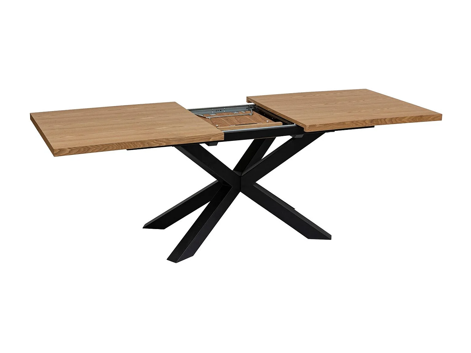 Table à manger extensible Olaf en bois et métal pour 6 à 8 personnes - Marron