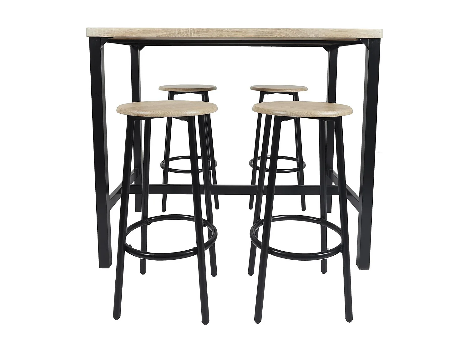 Ensemble mange debout et 4 tabourets Kalo - Marron et noir