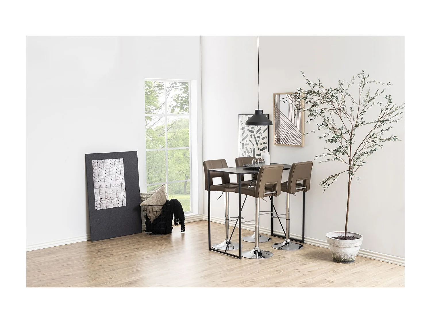 Table de bar haute Sireine en MDF et métal