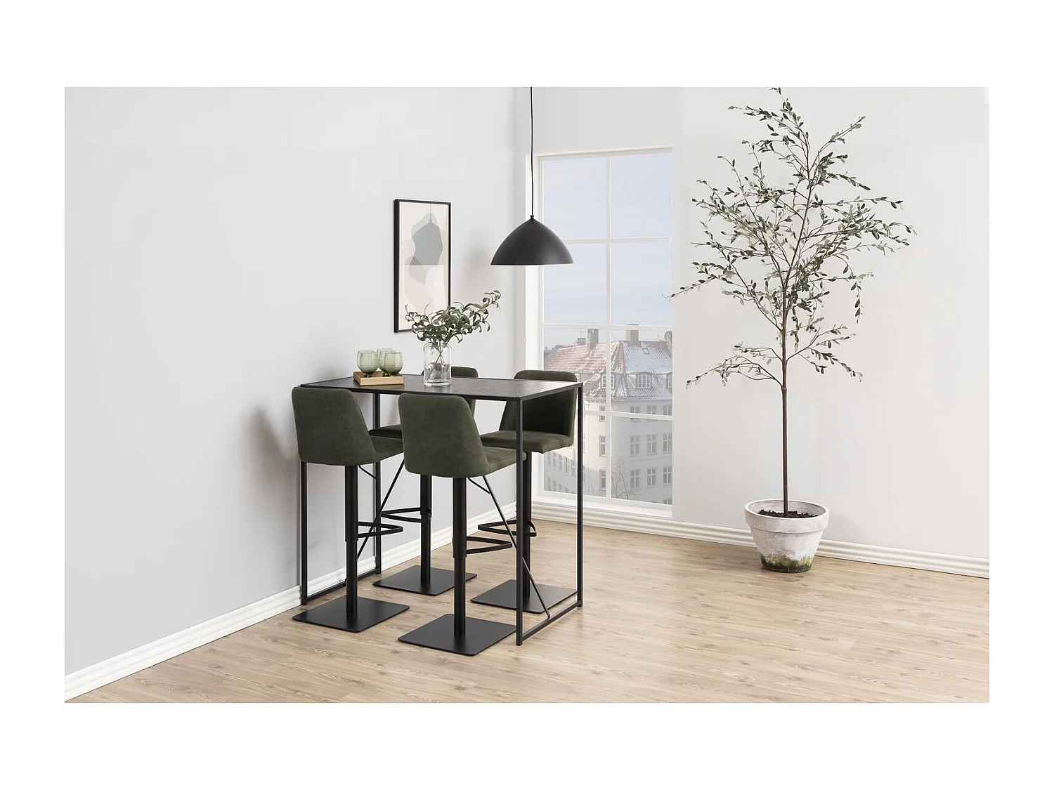 Table de bar haute Sireine en MDF et métal