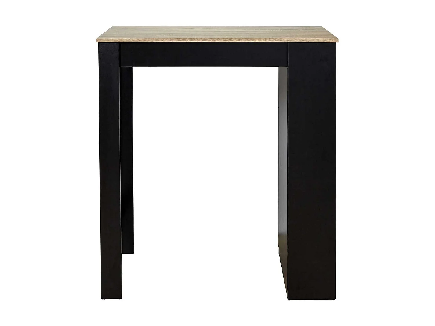 Table de bar mange debout Cheers avec 4 niches de rangement en MDF - Noir et Marron