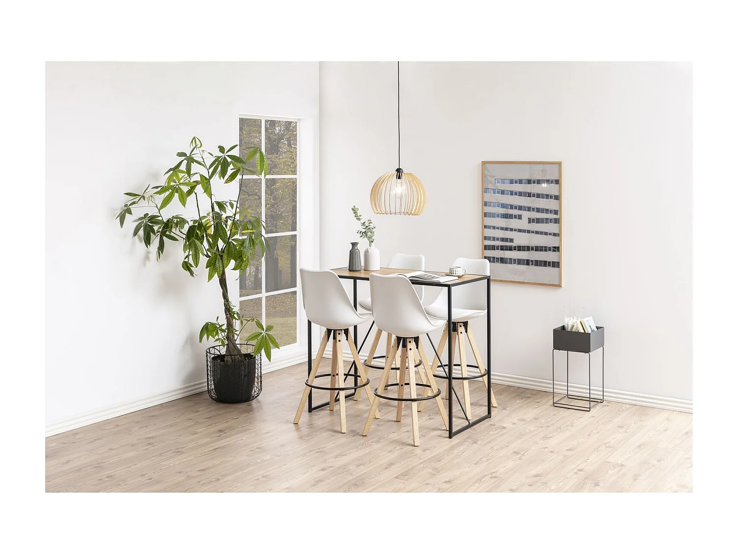 Table de bar haute Sireine en MDF et métal