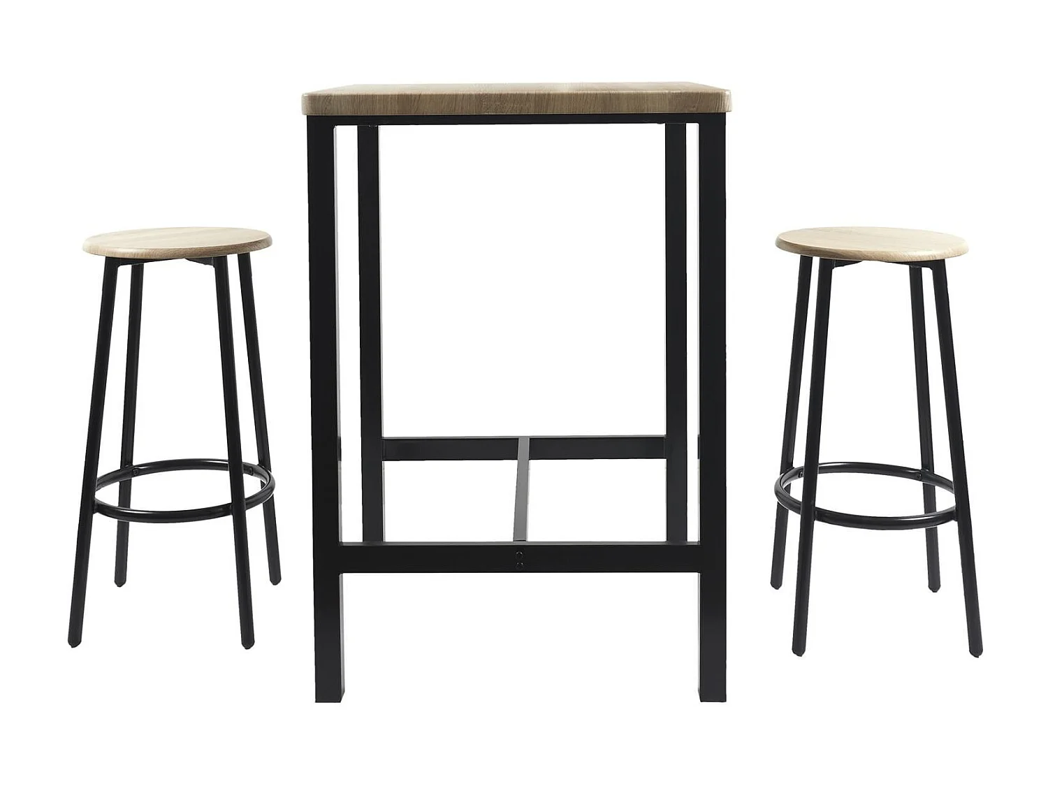 Ensemble mange debout et 2 tabourets Kalo - Marron et noir