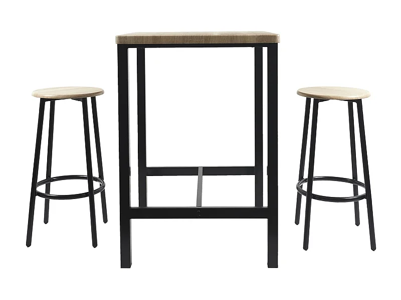 Ensemble mange debout et 2 tabourets Kalo - Marron et noir