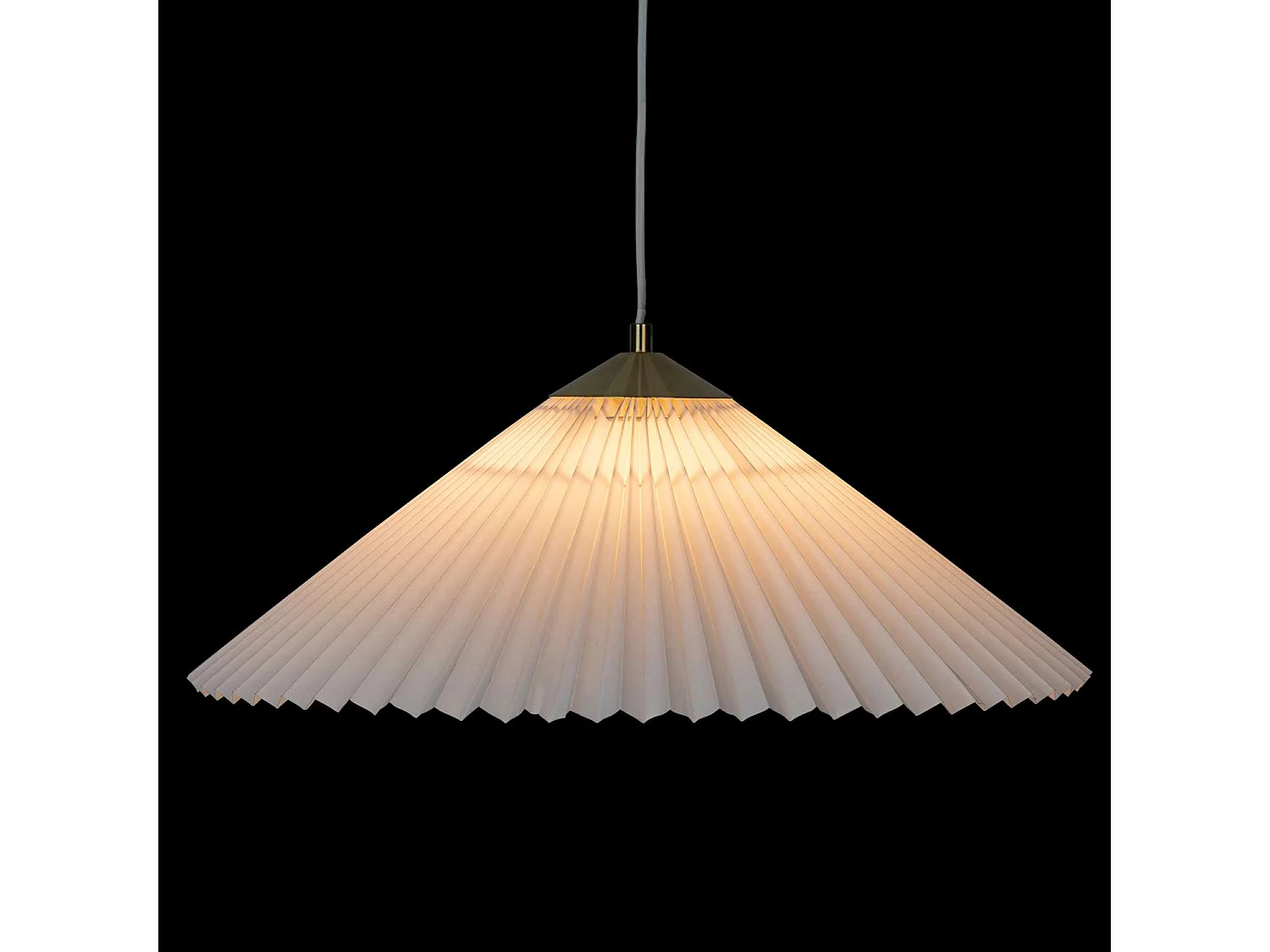 Suspension plissée - H. 49 cm - Blanc