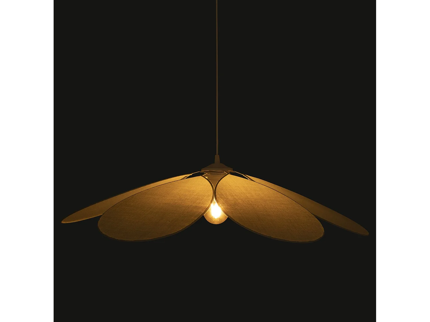 Suspension en lin FLEUR - Diam 72 cm - Vert