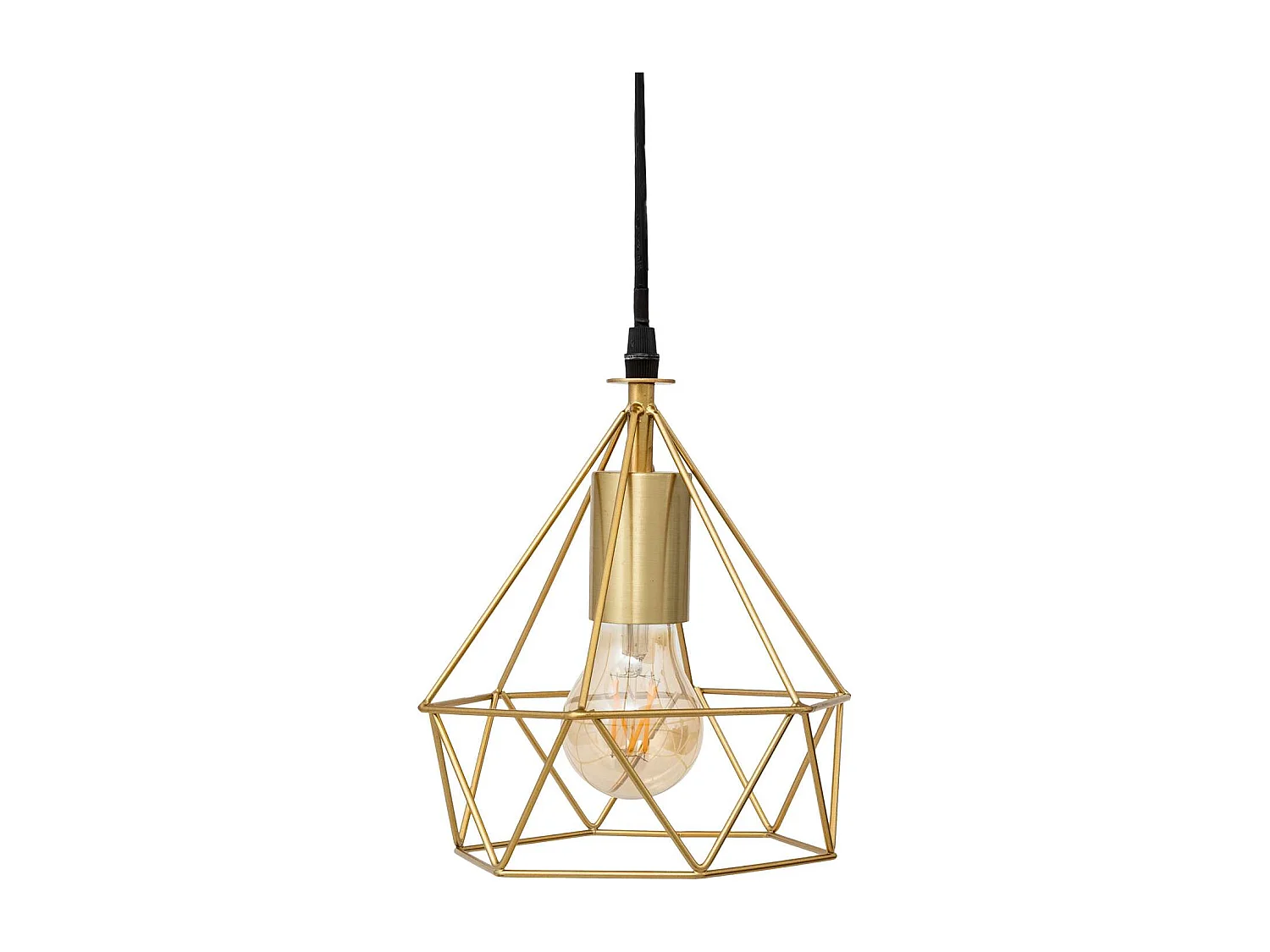 Suspension filaire en métal - Diam 19 cm - Or