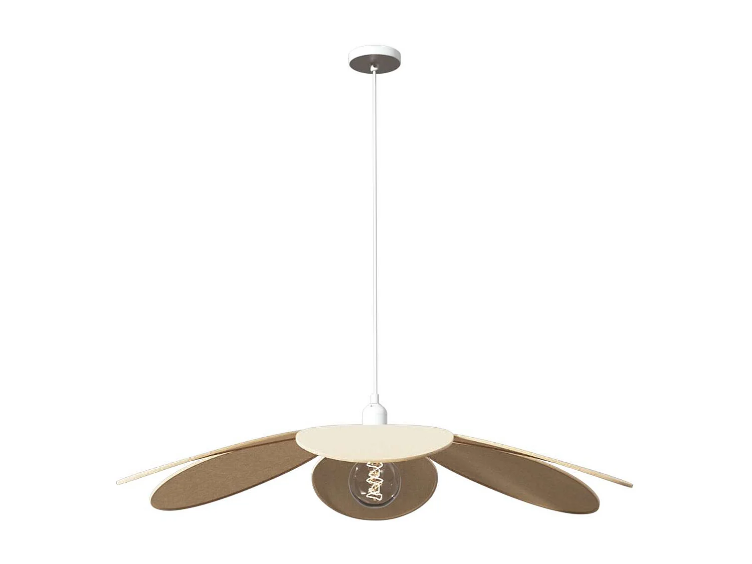 Suspension en lin FLEUR - Diam 72 cm - Beige