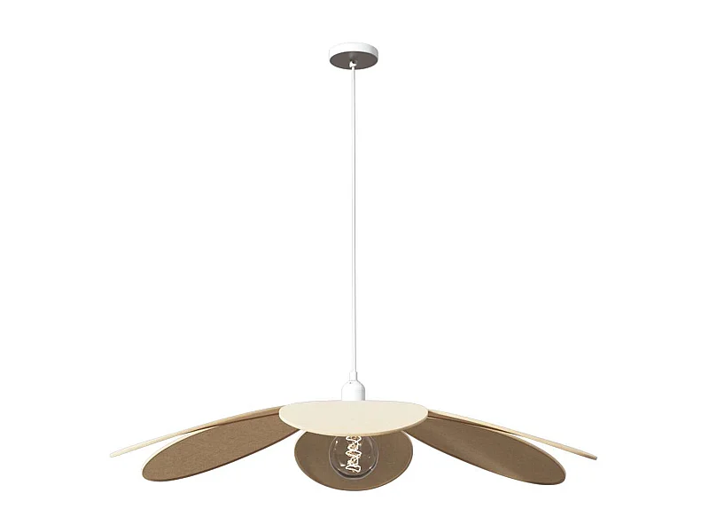 Suspension en lin FLEUR - Diam 72 cm - Beige