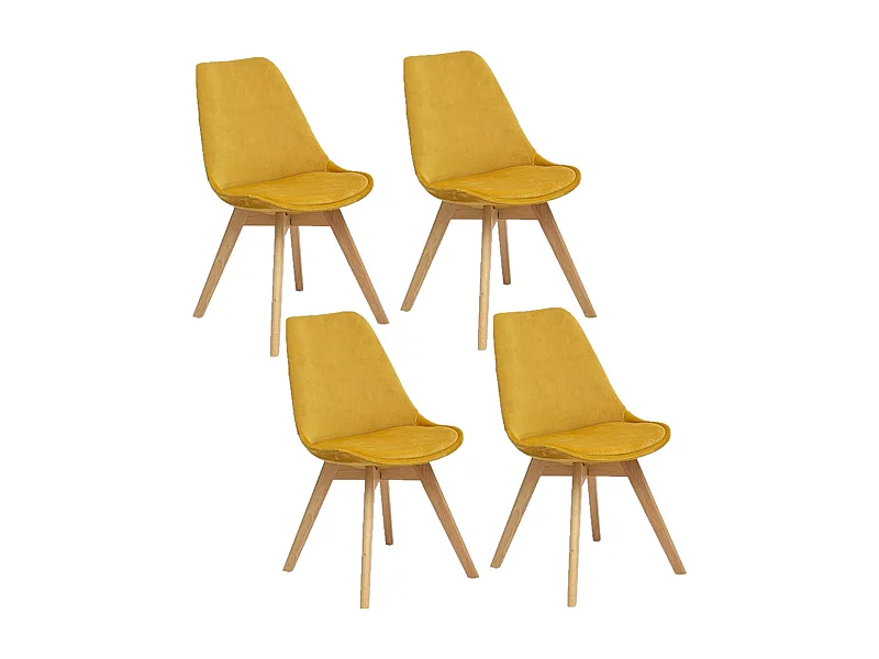 Lot de 4 Chaises effet velours Baya