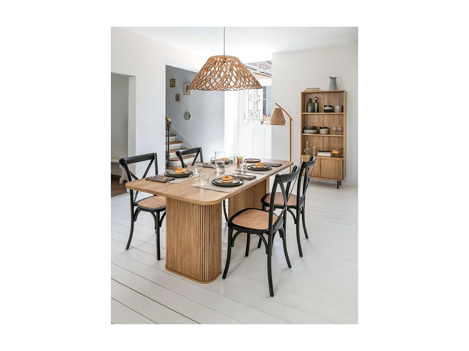 Table à manger Colva pour 6 personnes en bois - Marron