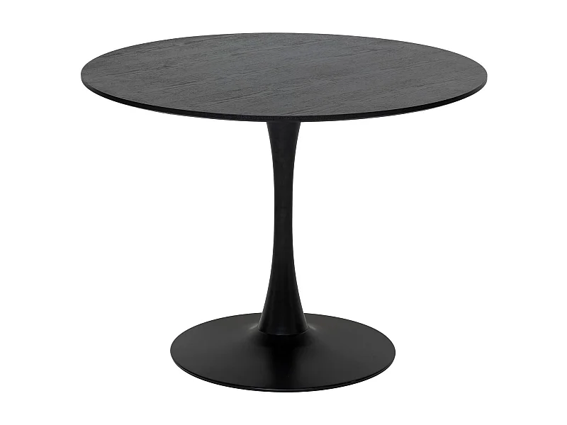 Table à manger ronde en bois pour 4 personnes ELIAS - Noir