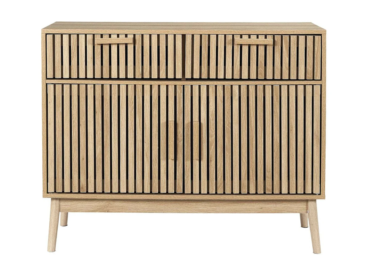 Buffet 2 tiroirs et 2 portes Saulk en bois - Marron