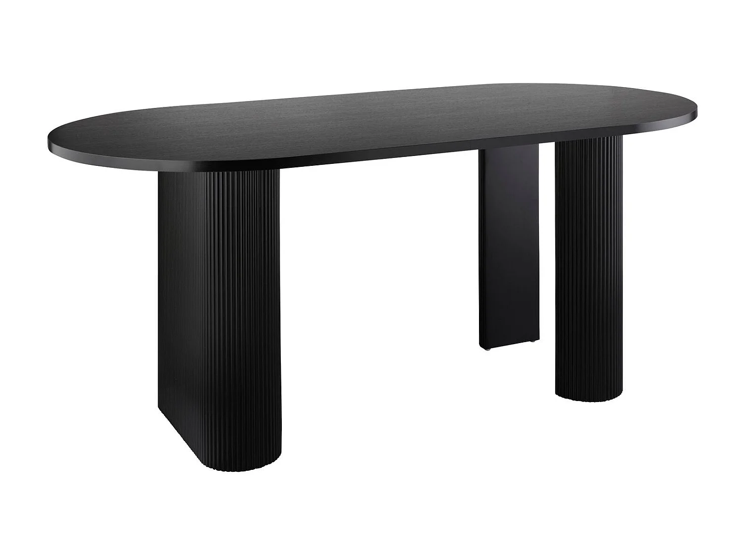 Table à manger ovale en bois pour 6 personnes OLOVA - Noir