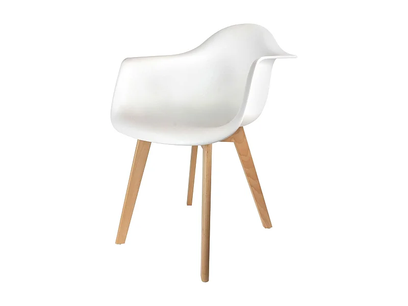Fauteuil scandinave enfant - H. 54 cm - Blanc
