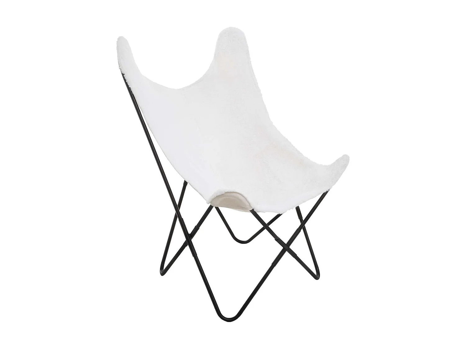 Fauteuil papillon imitation fourrure OSLO - Blanc