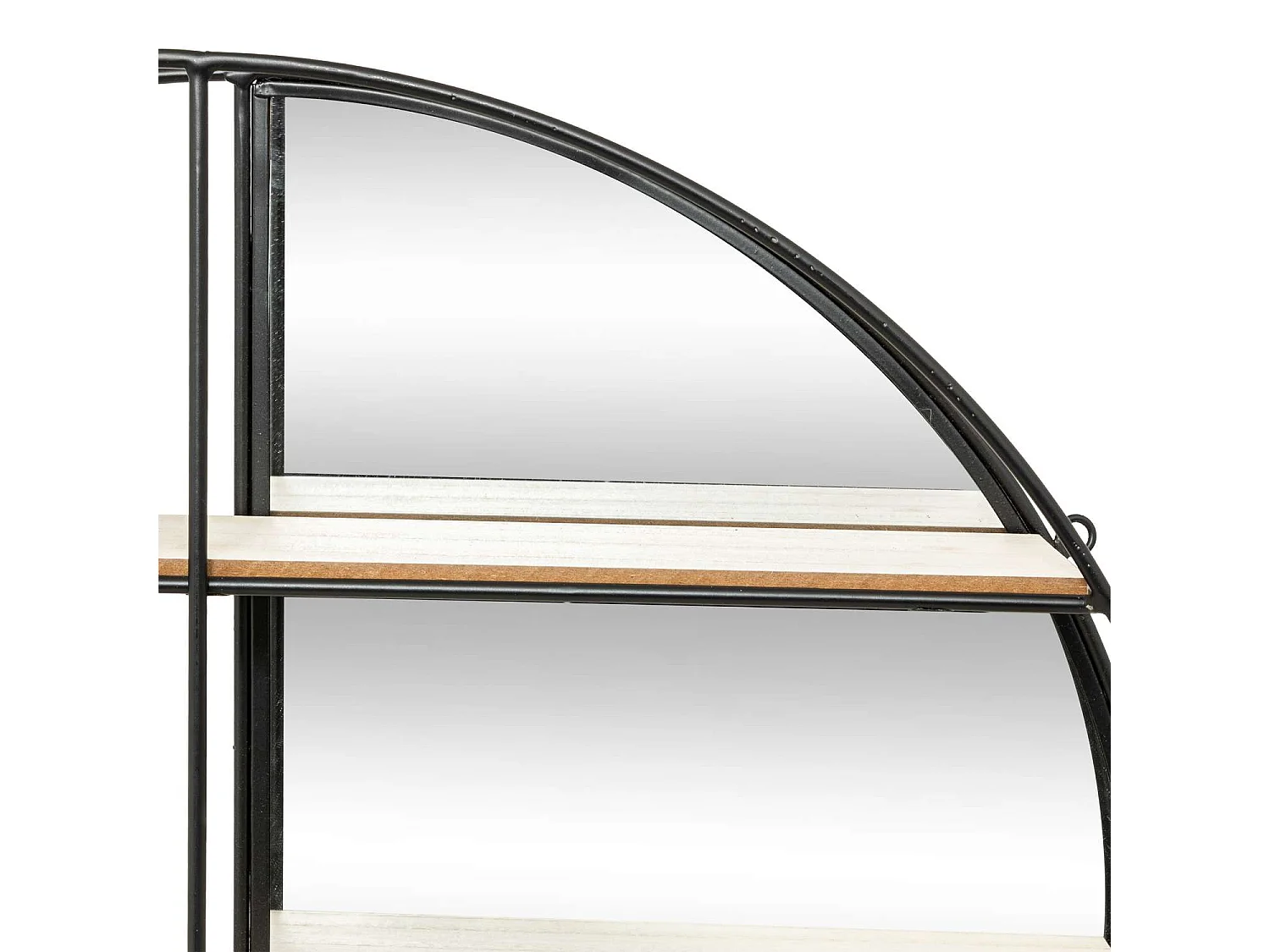 Étagère en métal et fibres de bois avec miroir - Noir