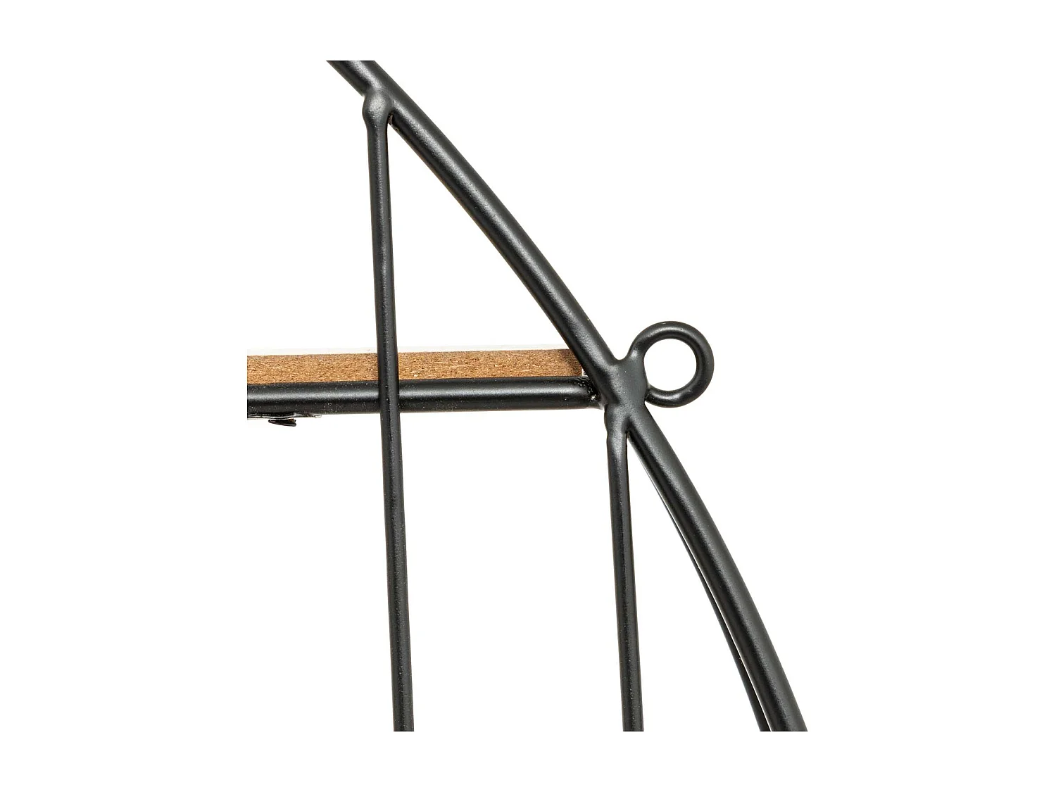 Étagère en métal et fibres de bois avec miroir - Noir