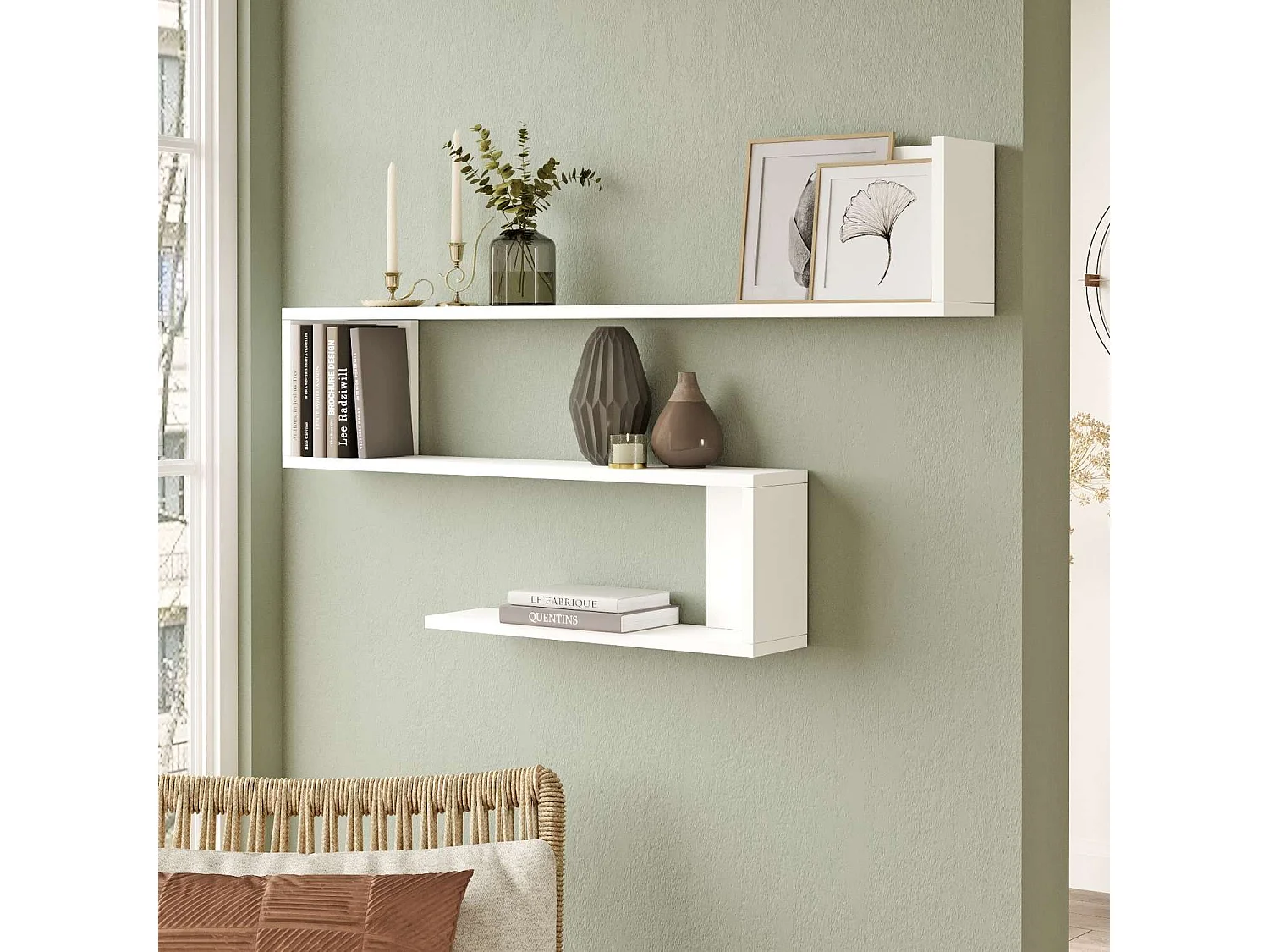 Etagère murale 3 tablettes Oscillia en bois