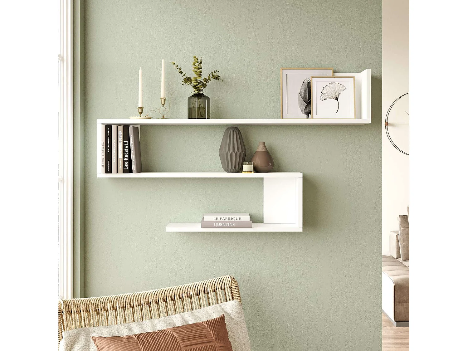 Etagère murale 3 tablettes Oscillia en bois