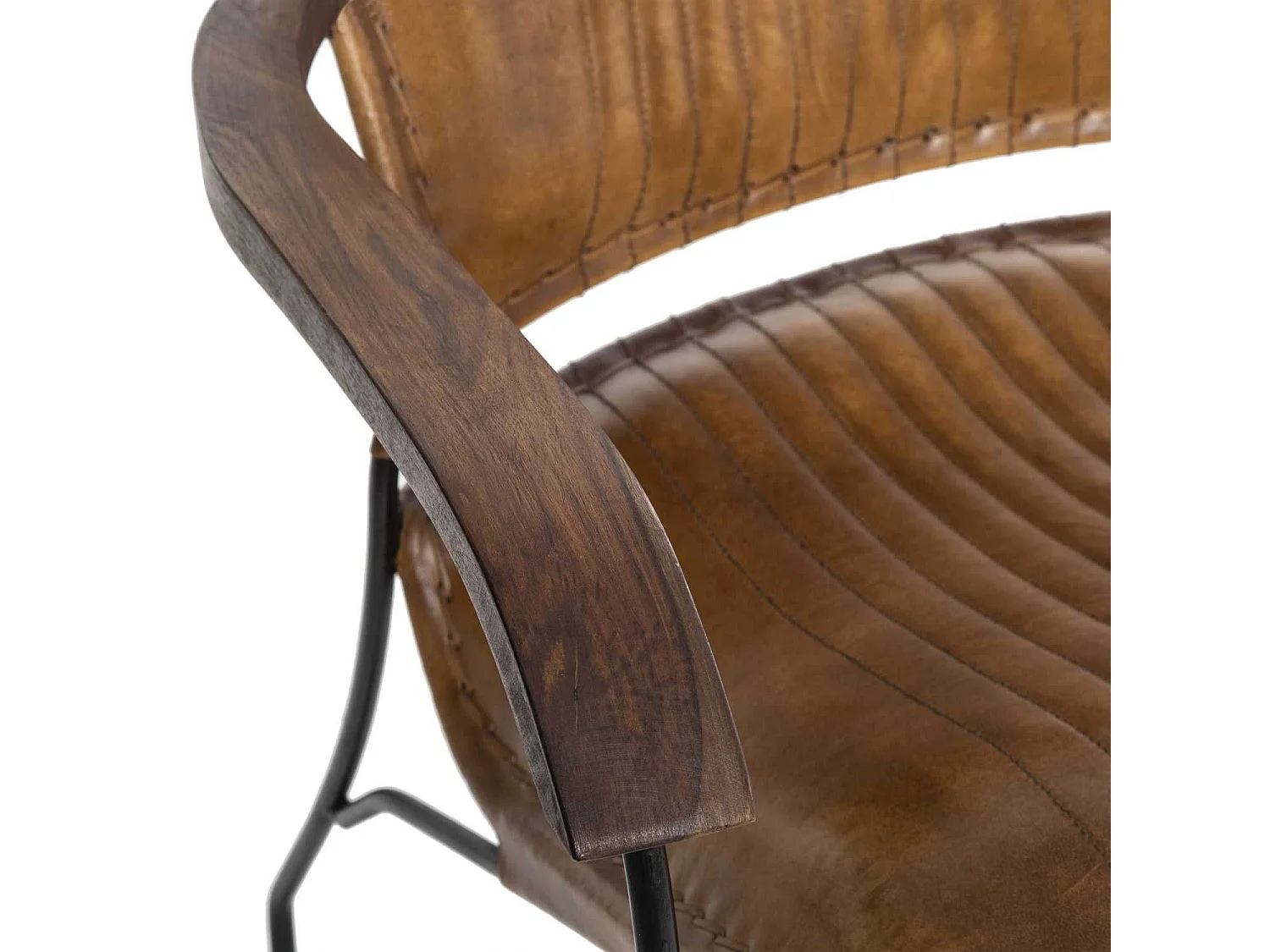 Fauteuil Vintage en cuir - Marron