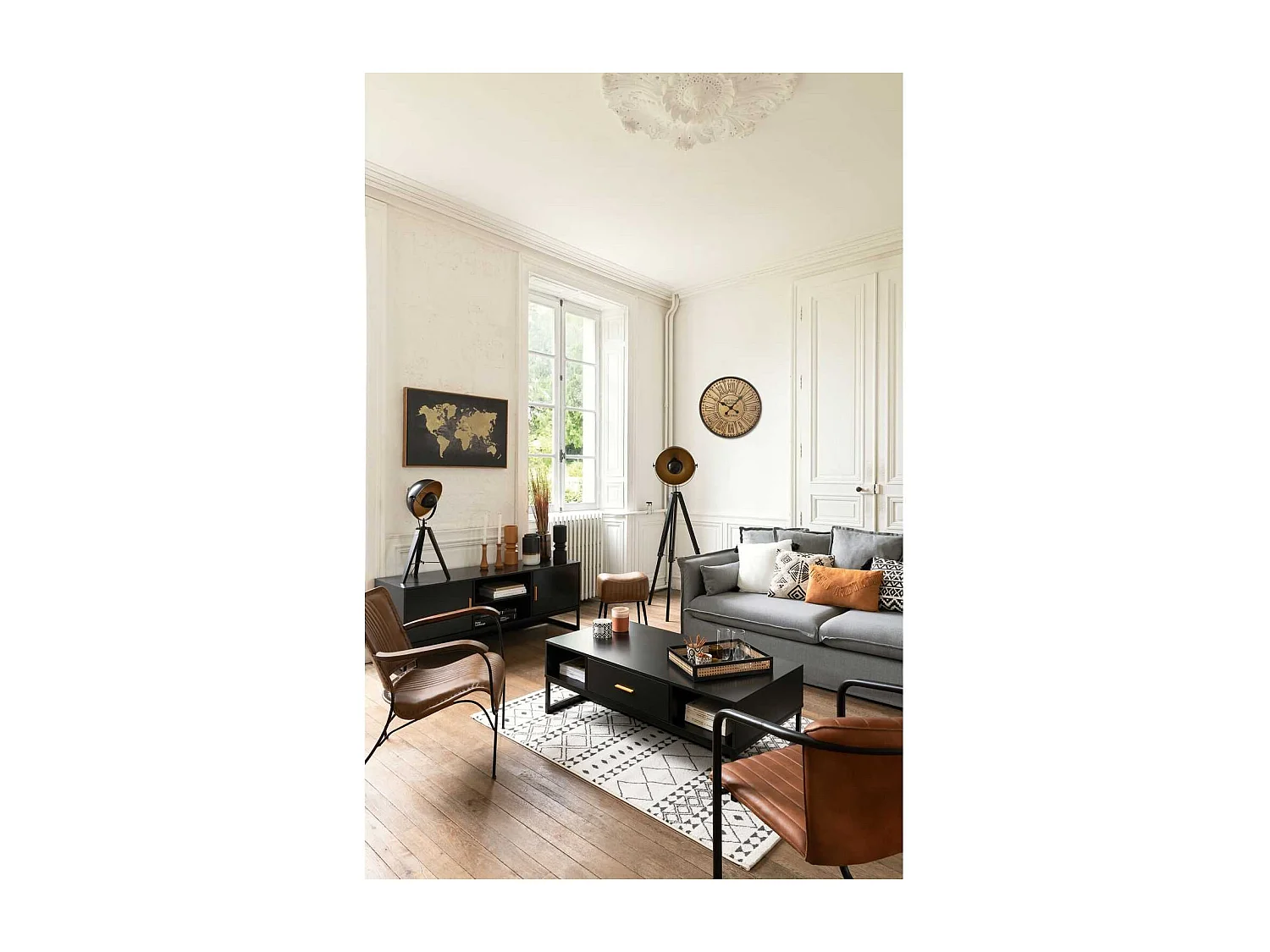 Fauteuil Vintage en cuir - Marron