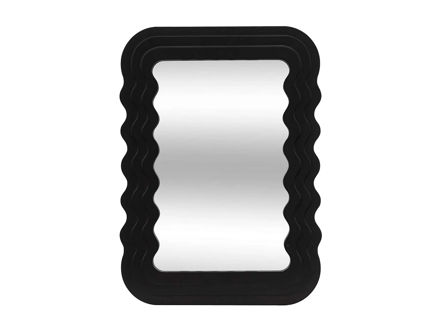 Miroir en bois VAGUES - 40 x 55 cm - Noir