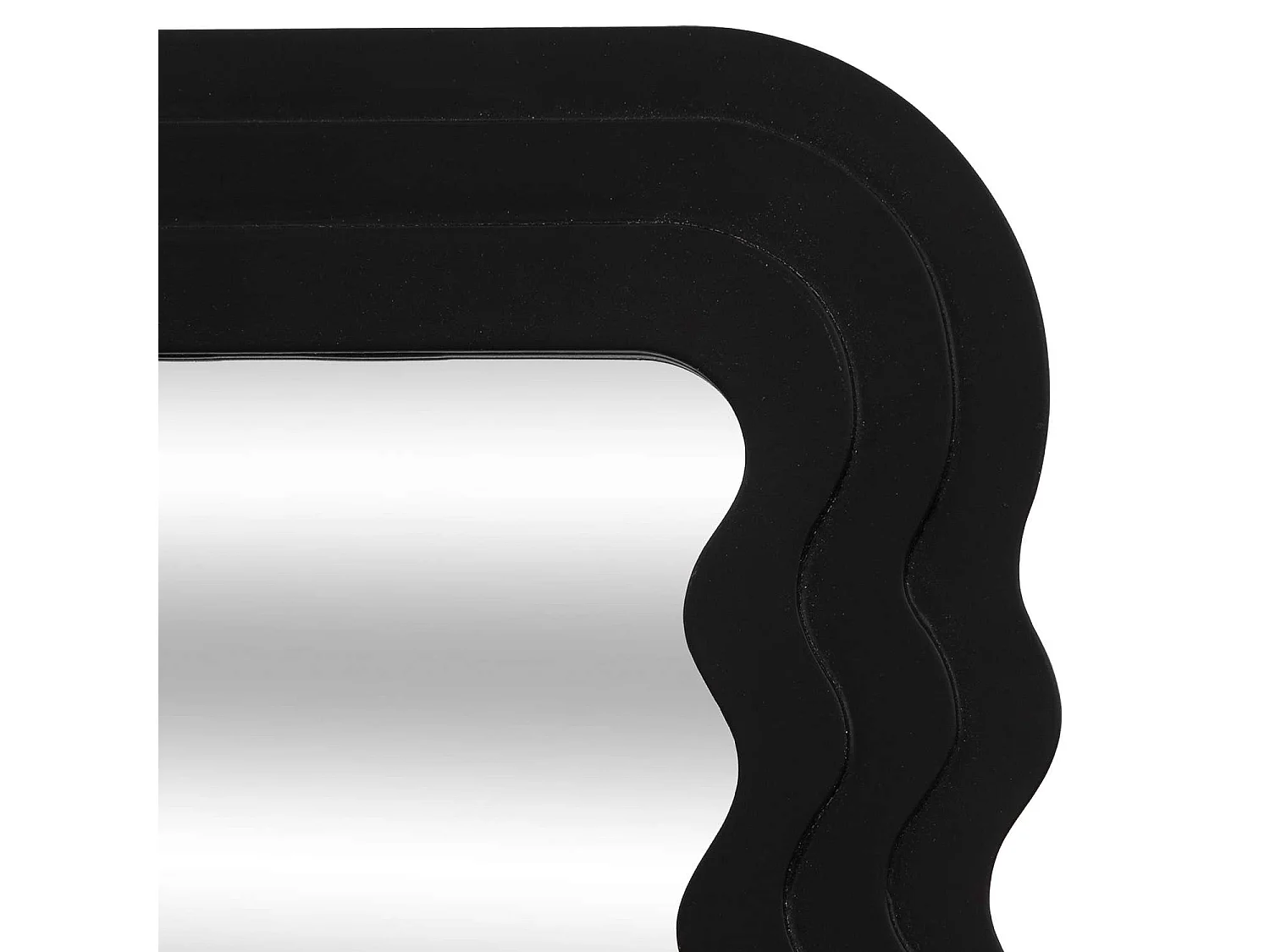 Miroir en bois VAGUES - 40 x 55 cm - Noir