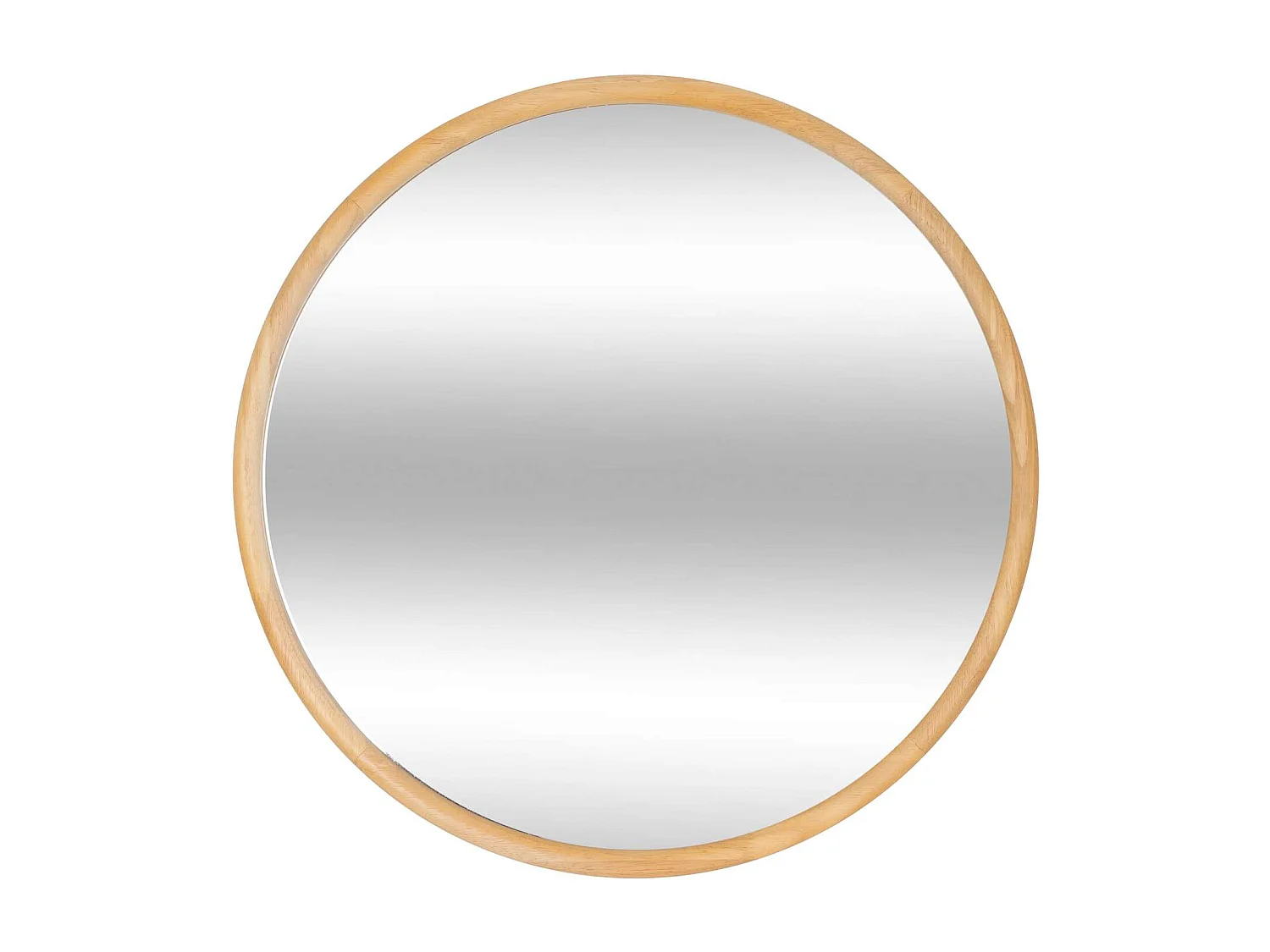 Miroir rond en bois - Diam 55 cm - Marron