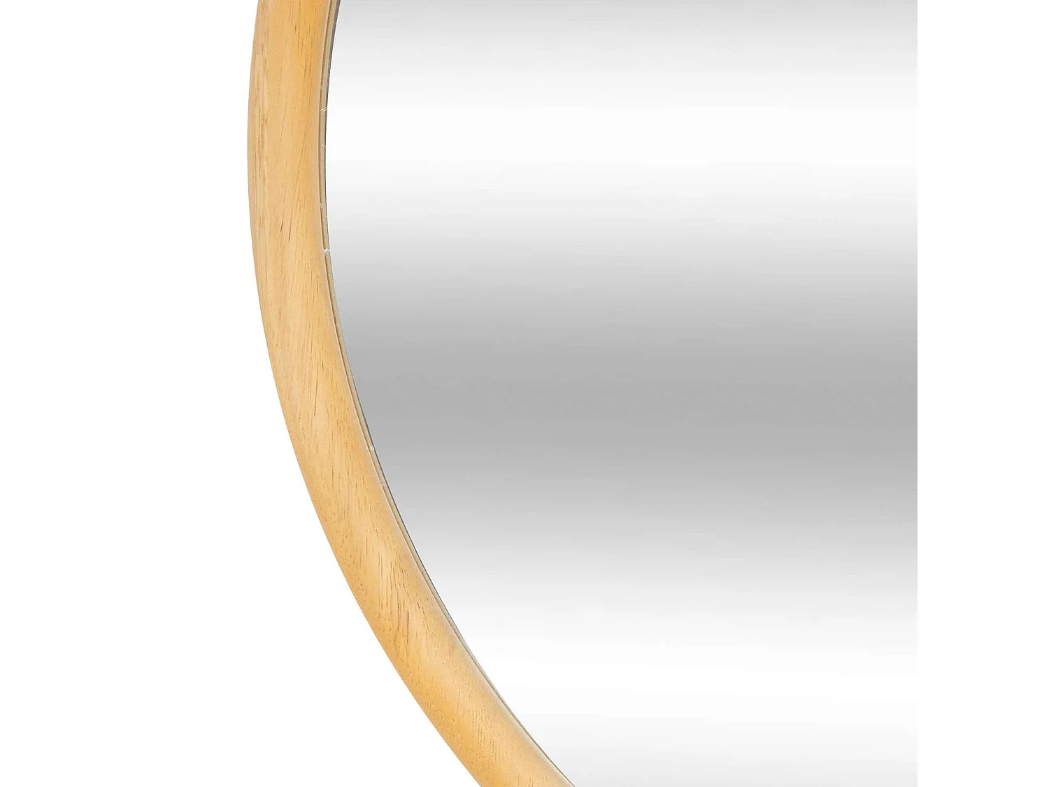 Miroir rond en bois - Diam 55 cm - Marron