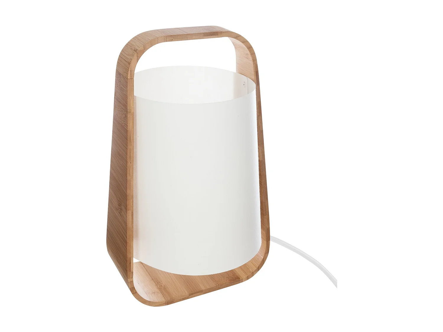 Lampe en bambou Life - H. 35 cm - Blanc