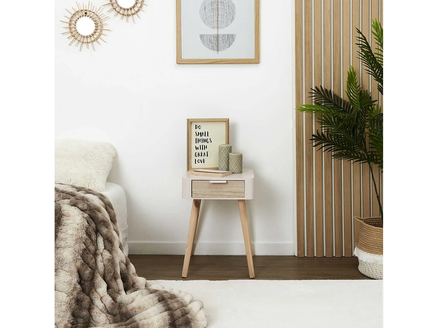 Table de chevet 1 tiroir en MDF