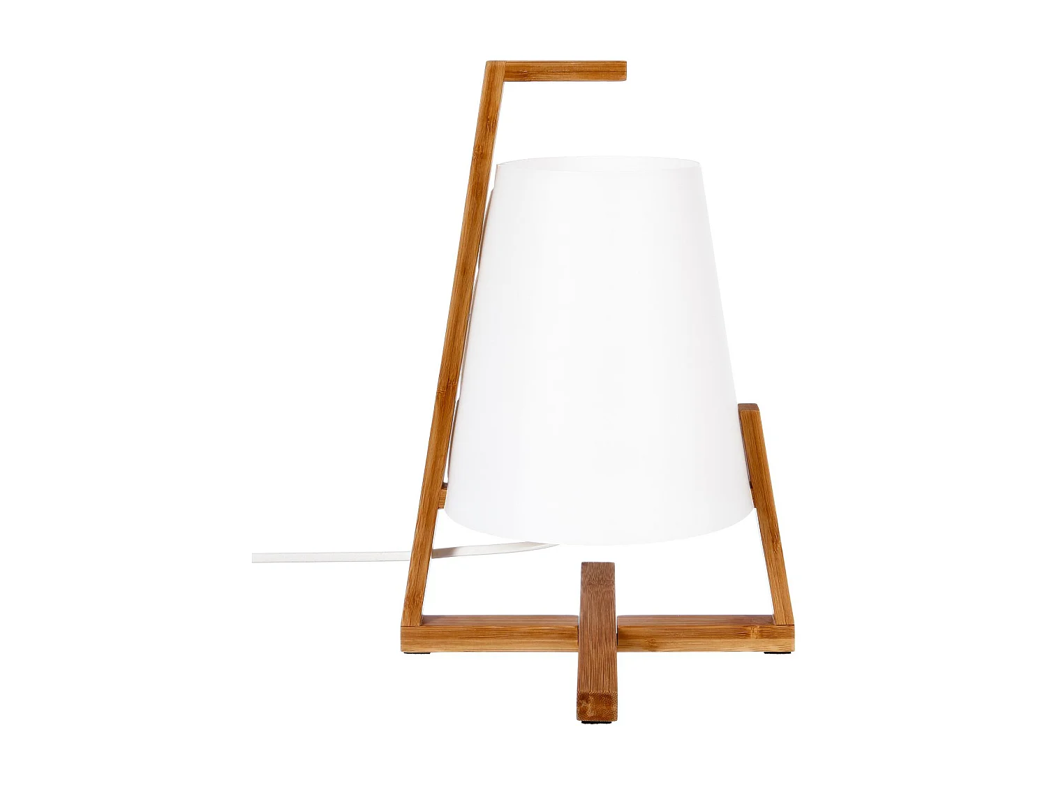 Lampe à poser en bambou Life - H. 31,5 cm - Blanc