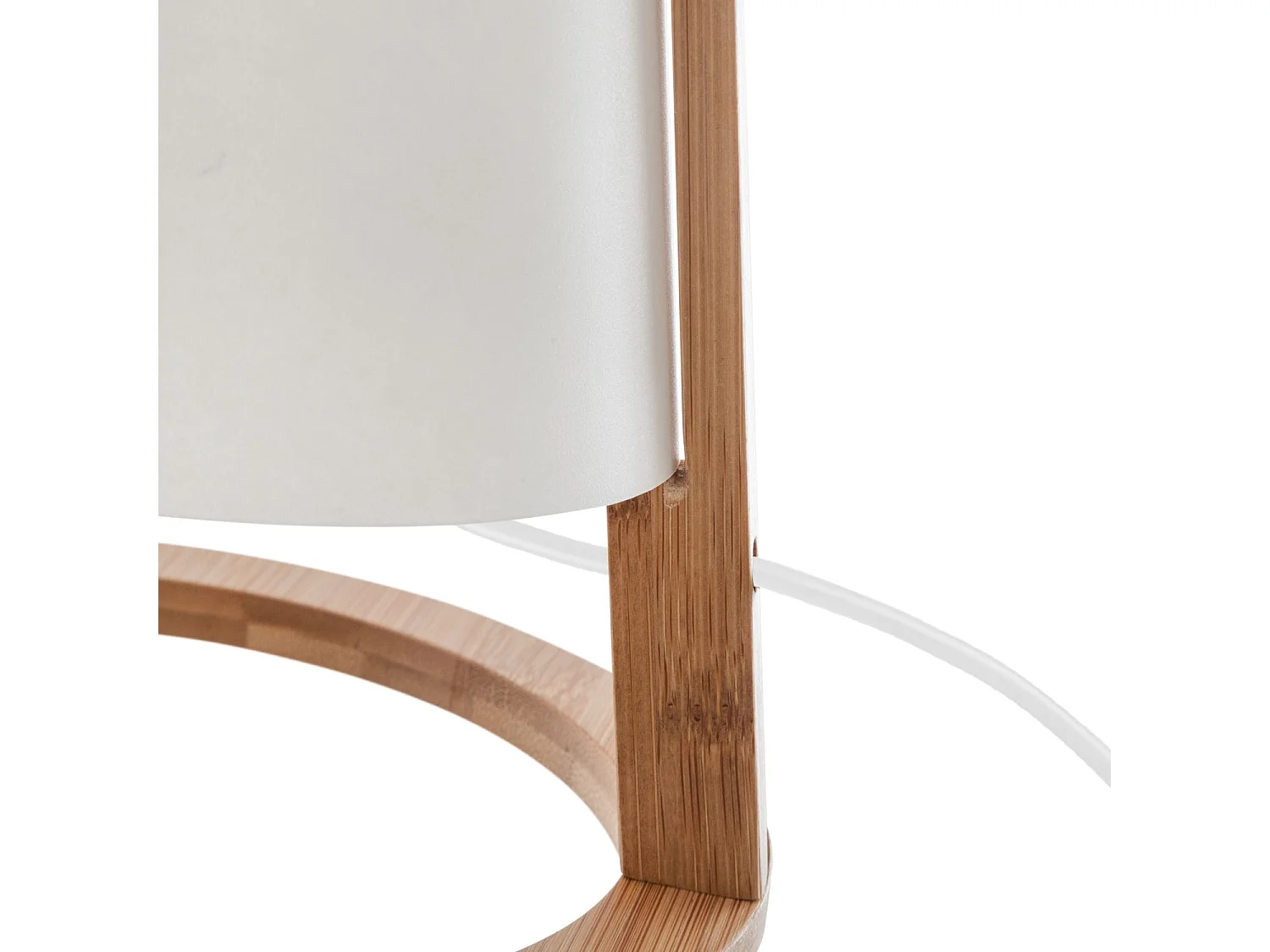 Lampe en bambou Scandi - Diam. 20 cm - Blanc