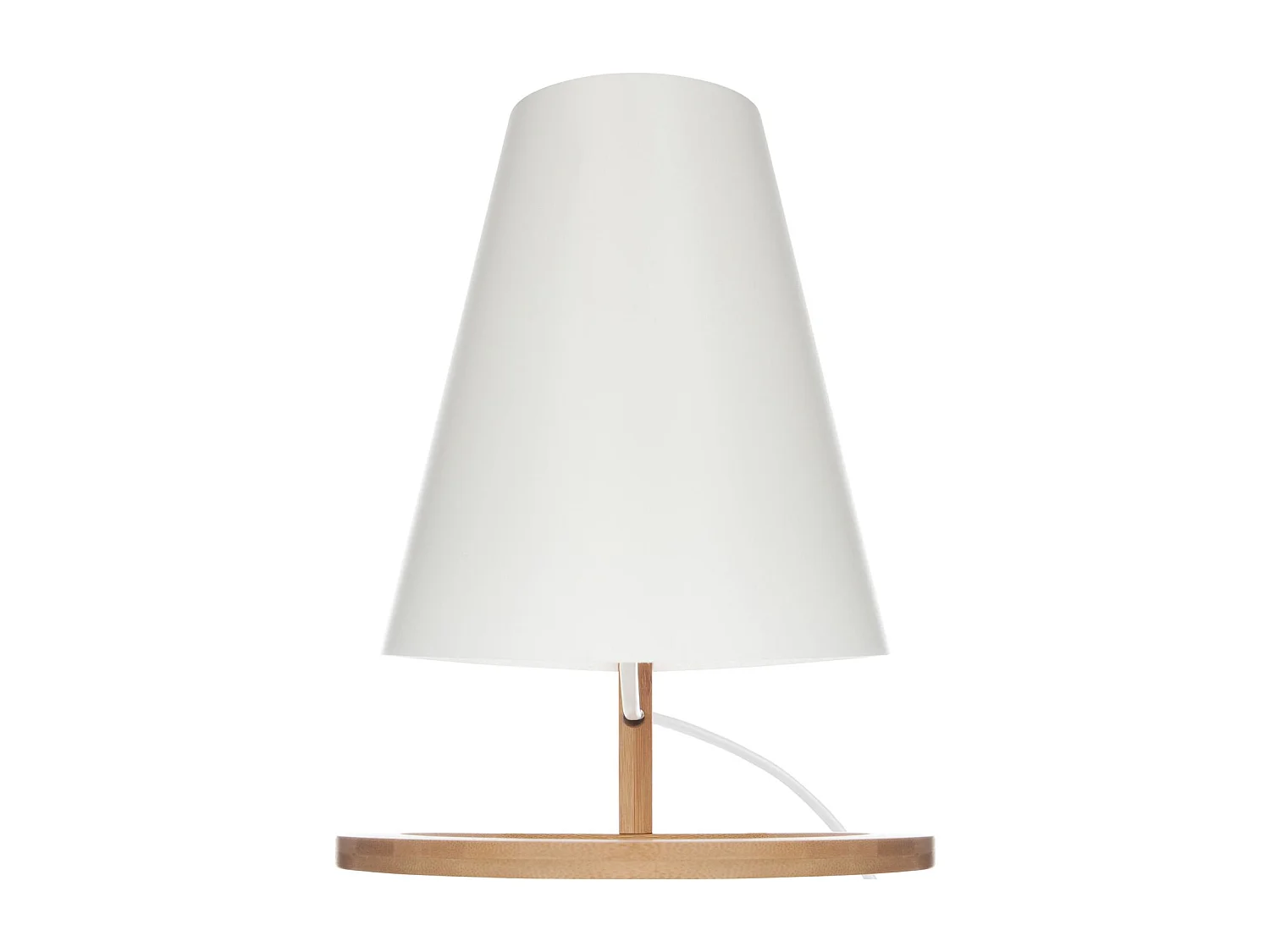 Lampe en bambou Scandi - Diam. 20 cm - Blanc